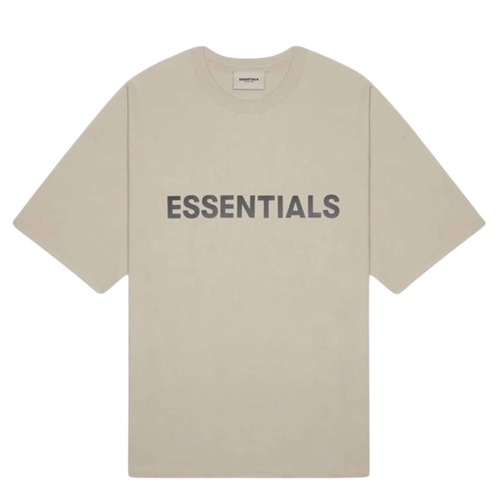 Fear of God Essentials Mens SS Tee Olive Khaki Logo T-Shirt XL NEW